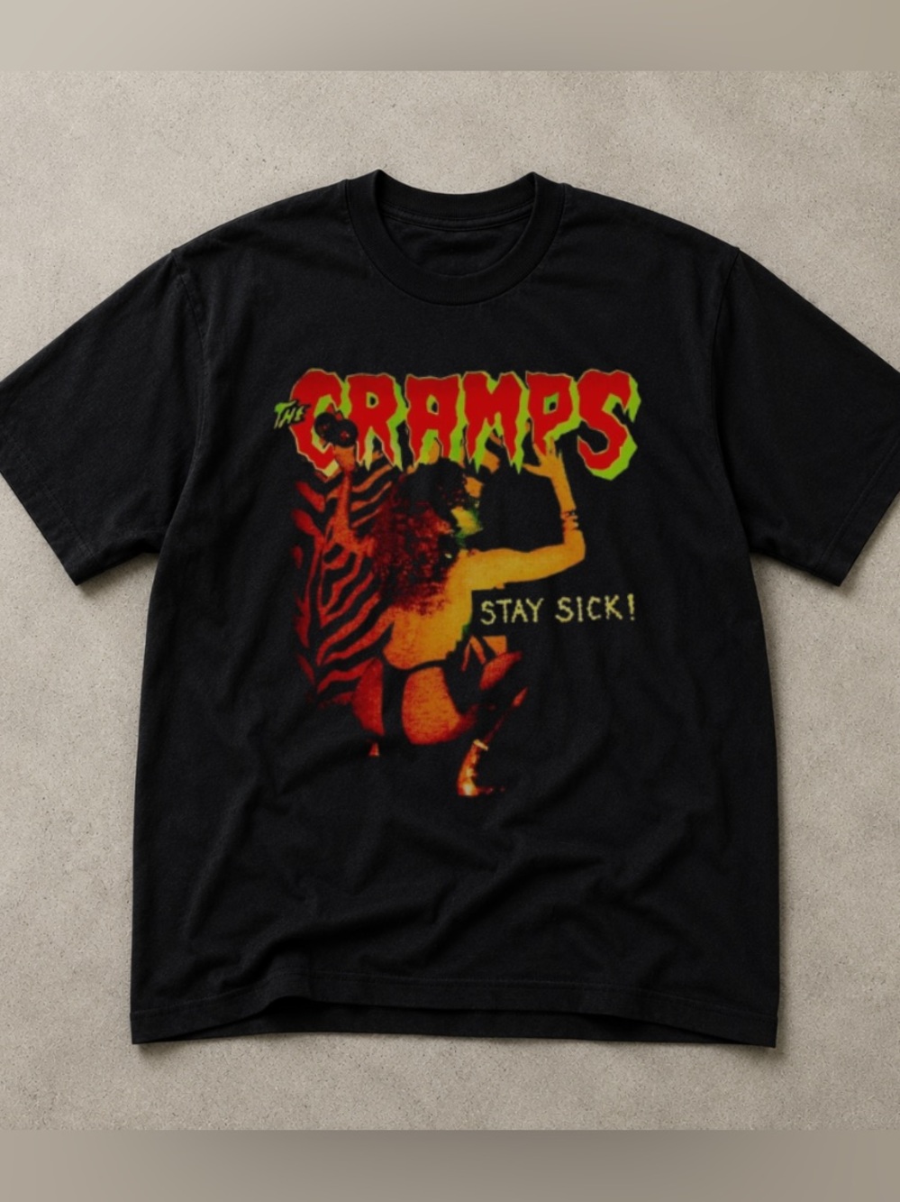 The Cramps Stay Sick Black Graphic Tee